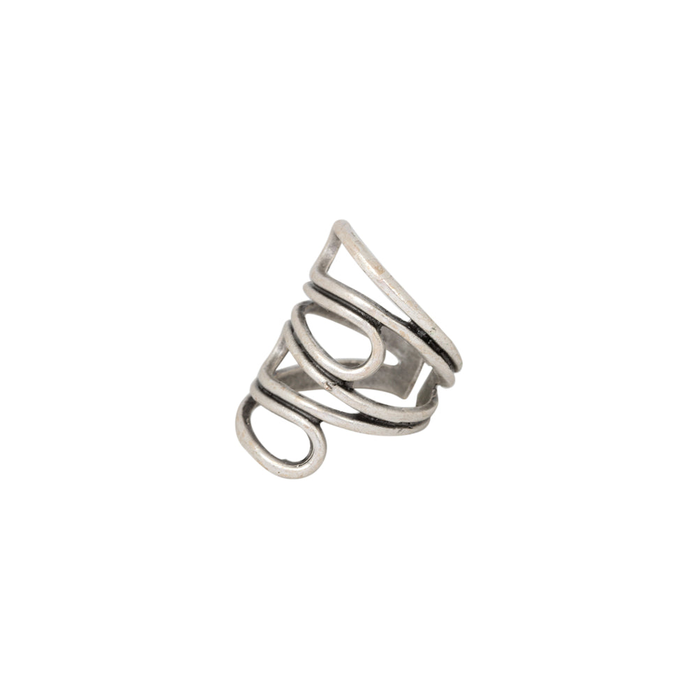 Layered Wavy Wire Silver Tribal Ring | You & Eye