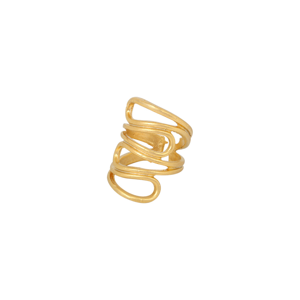 Layered Wavy Wire Gold Tribal Ring | You & Eye