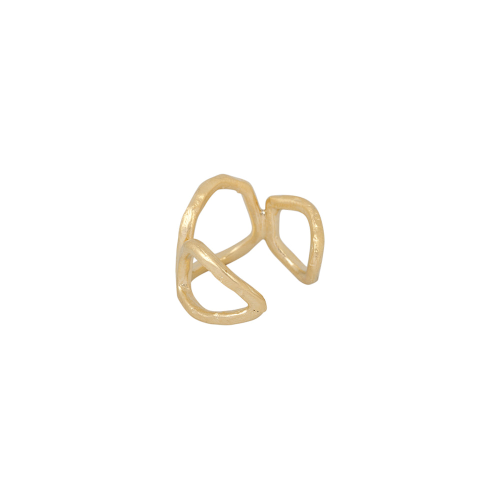 Connected Open Circles Gold Tribal Ring | You & Eye