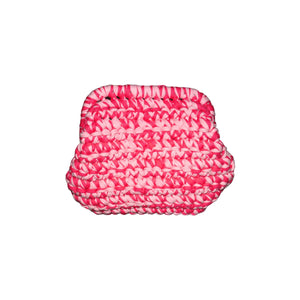 You & Eye Pink Crochet Clutch Bag with Snap Closure | You & Eye