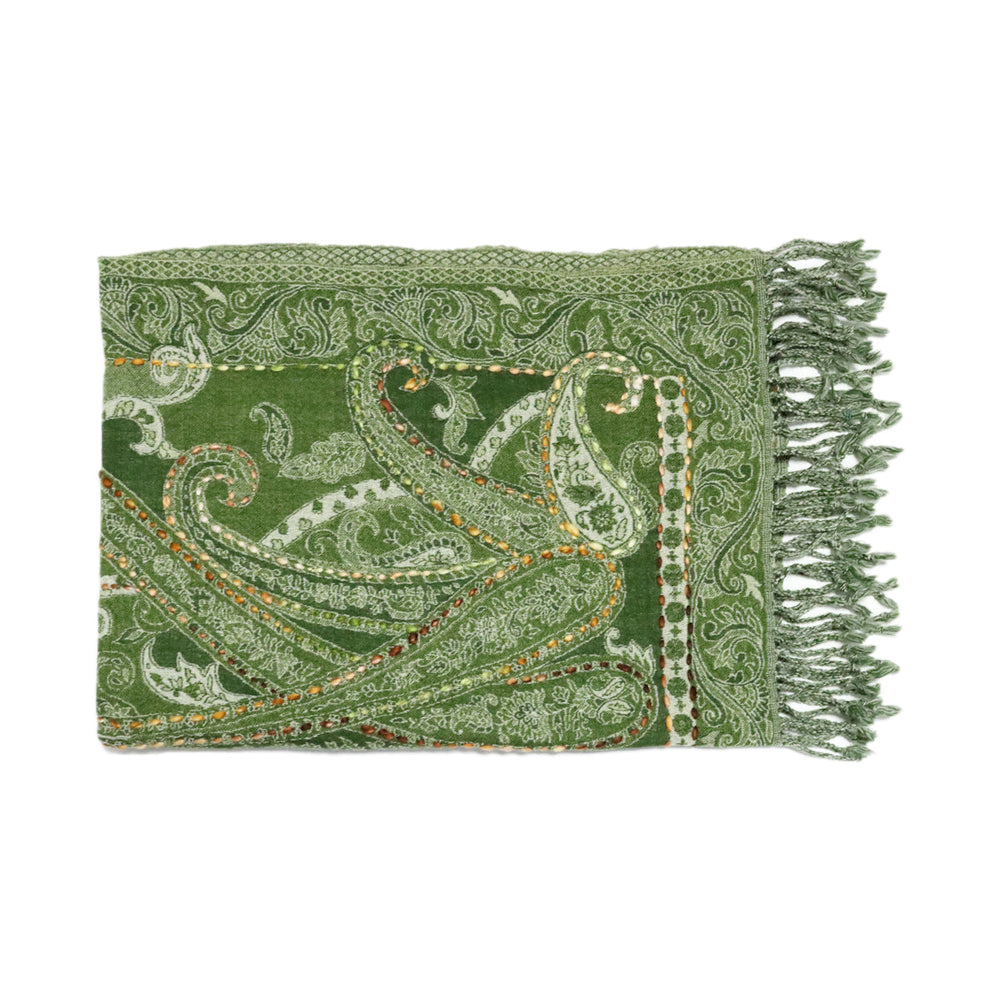 Buy You & Eye Green Paisley Weave Shawl Online for Women | Free 3-Hour Delivery in Dubai | You & Eye UAE