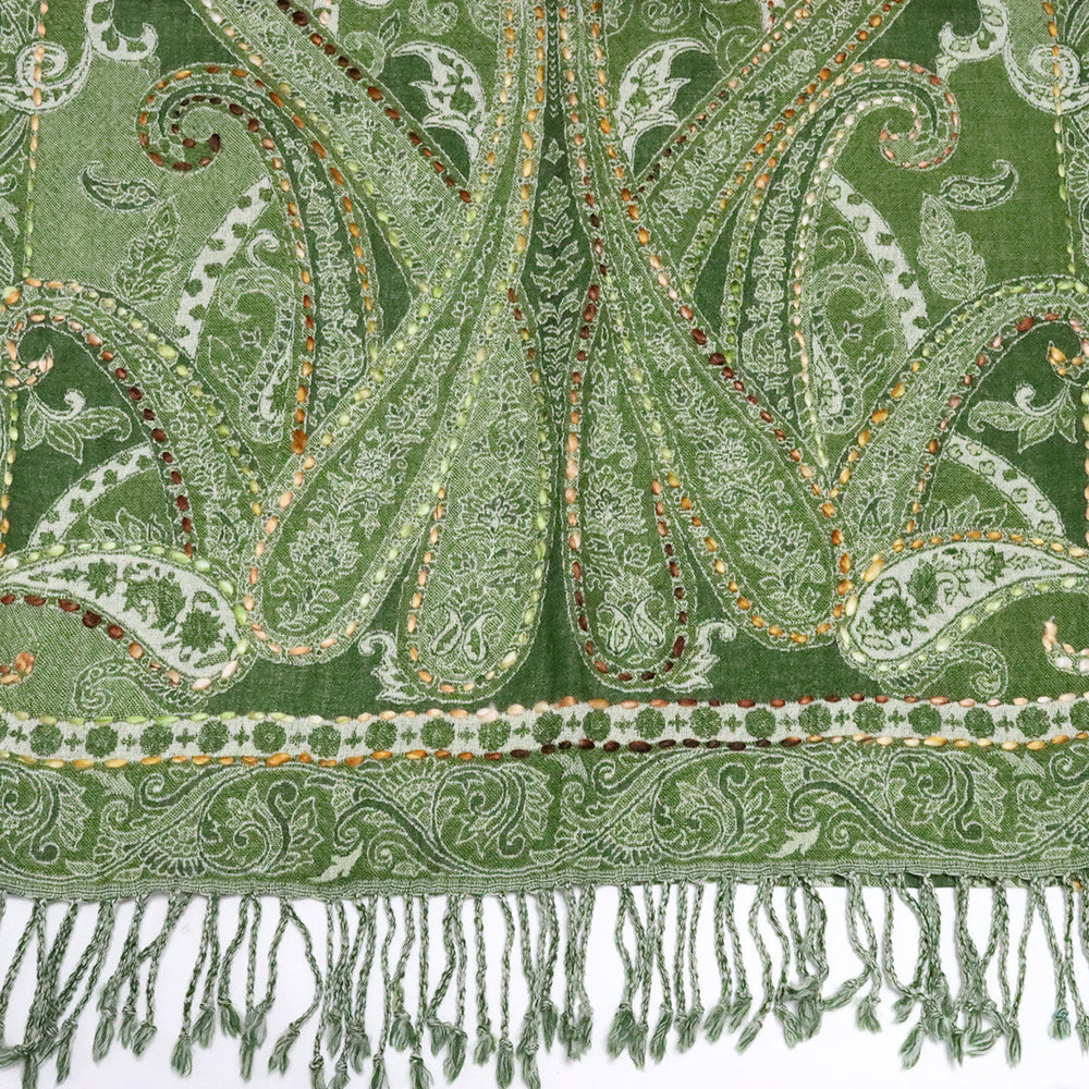 Buy You & Eye Green Paisley Weave Shawl Online for Women | Free 3-Hour Delivery in Dubai | You & Eye UAE