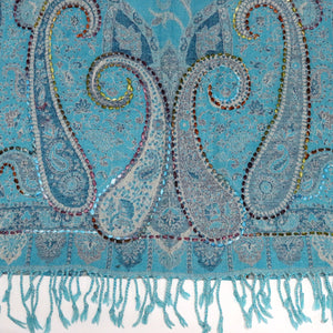 Buy You & Eye Light Blue Classic Pattern Weave Shawl Online for Women | Free 3-Hour Delivery in Dubai | You & Eye UAE