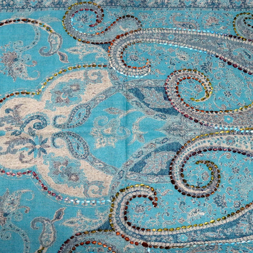 Buy You & Eye Light Blue Classic Pattern Weave Shawl Online for Women | Free 3-Hour Delivery in Dubai | You & Eye UAE