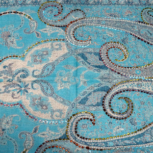 Buy You & Eye Light Blue Classic Pattern Weave Shawl Online for Women | Free 3-Hour Delivery in Dubai | You & Eye UAE
