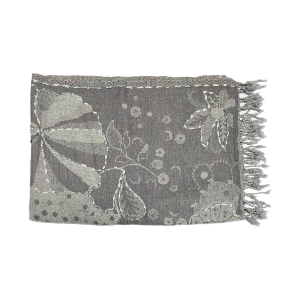Buy You & Eye Light Grey Floral Weave Shawl Online for Women | Free 3-Hour Delivery in Dubai | You & Eye UAE
