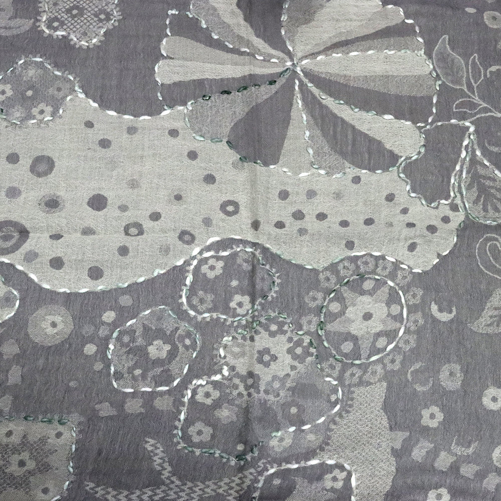 Buy You & Eye Light Grey Floral Weave Shawl Online for Women | Free 3-Hour Delivery in Dubai | You & Eye UAE