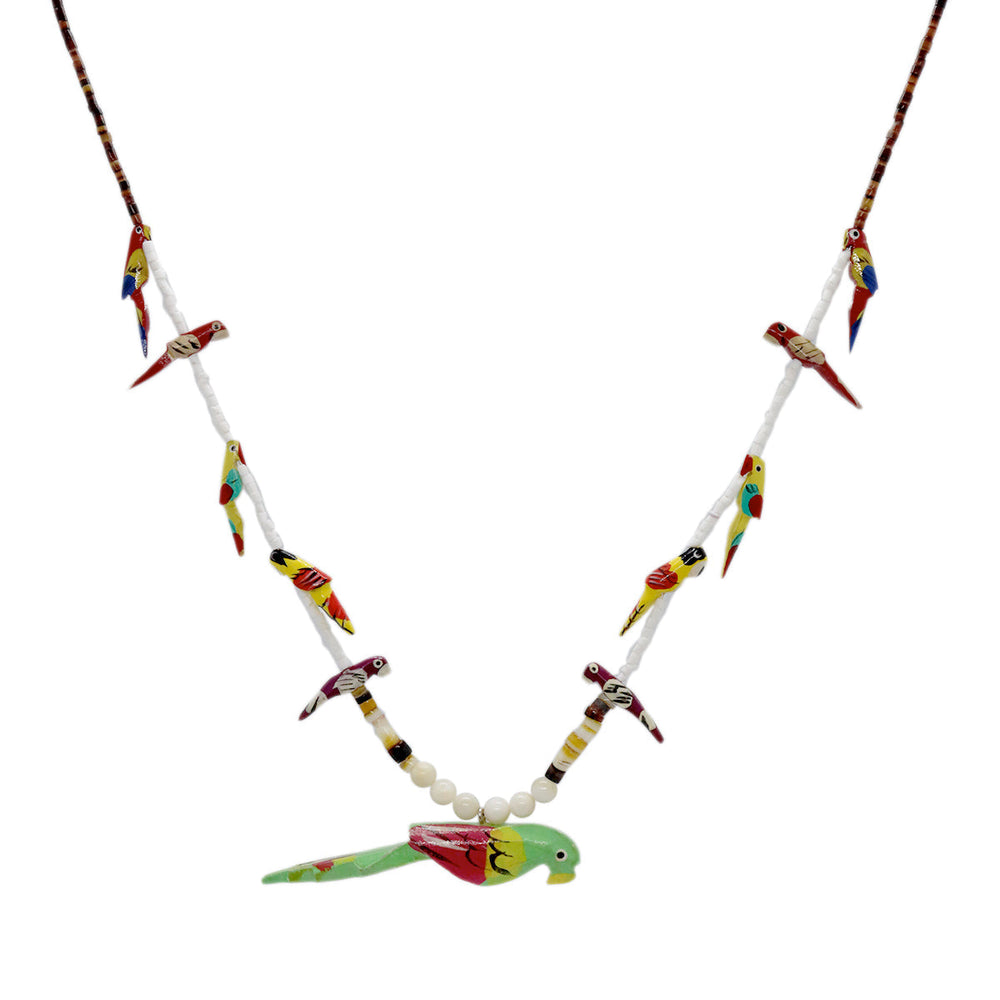Buy You & Eye Wooden Green Parrot Brown Beaded Necklace Online for Women | Free 3-Hour Delivery in Dubai | You & Eye UAE