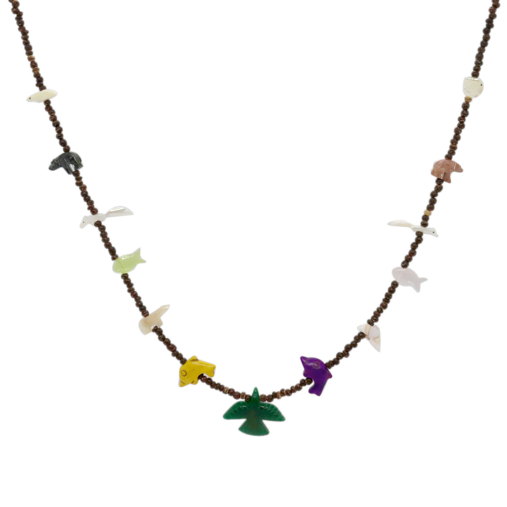 Buy You & Eye Green Eagle Brown Beaded Necklace Online for Women | Free 3-Hour Delivery in Dubai | You & Eye UAE