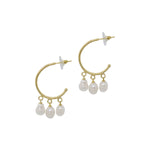 Buy You & Eye 3 Dangling Pearls Hoop Earrings Online for Women | Free 3-Hour Delivery in Dubai | You & Eye UAE