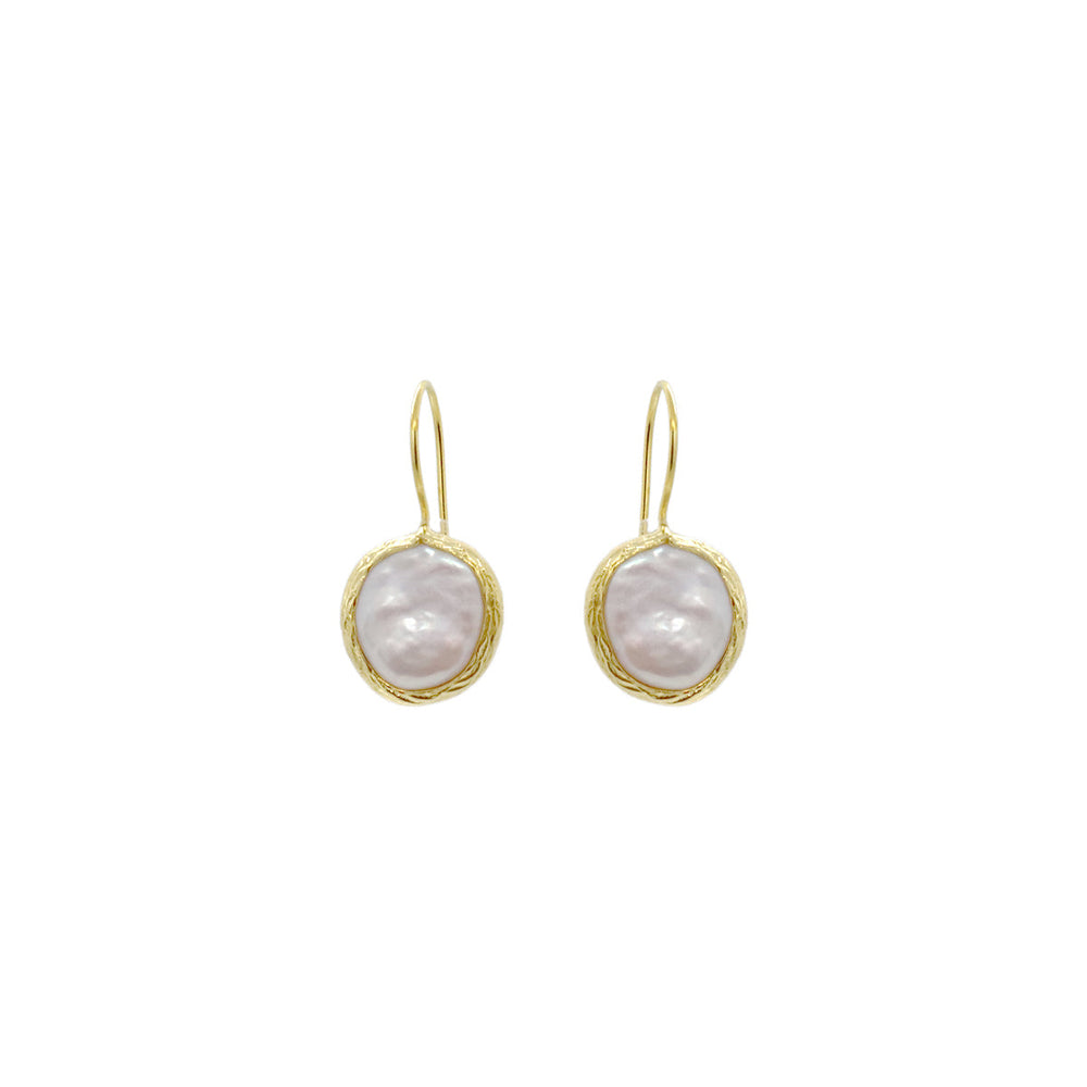 Buy You & Eye Small Coin Pearl Drop Earrings Online for Women | Free 3-Hour Delivery in Dubai | You & Eye UAE