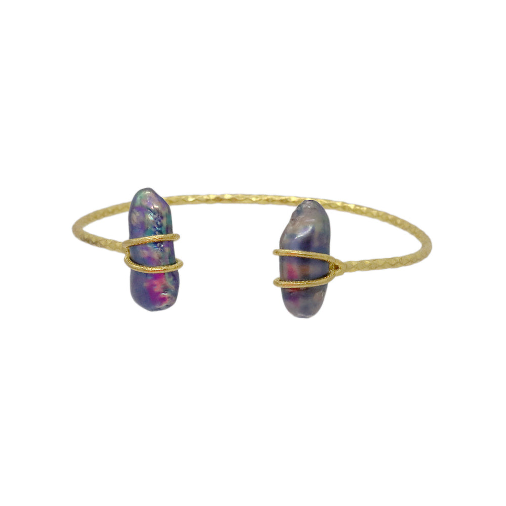 Buy You & Eye Double Barrel Pearl Cuff Bracelet Online for Women | Free 3-Hour Delivery in Dubai | You & Eye UAE