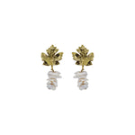 Buy You & Eye Golden Leaf & Stacked Pearl Earrings Online for Women | Free 3-Hour Delivery in Dubai | You & Eye UAE