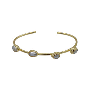 Buy You & Eye 4 Pearl & Gold Tone Cuff Bracelet Online for Women | Free 3-Hour Delivery in Dubai | You & Eye UAE