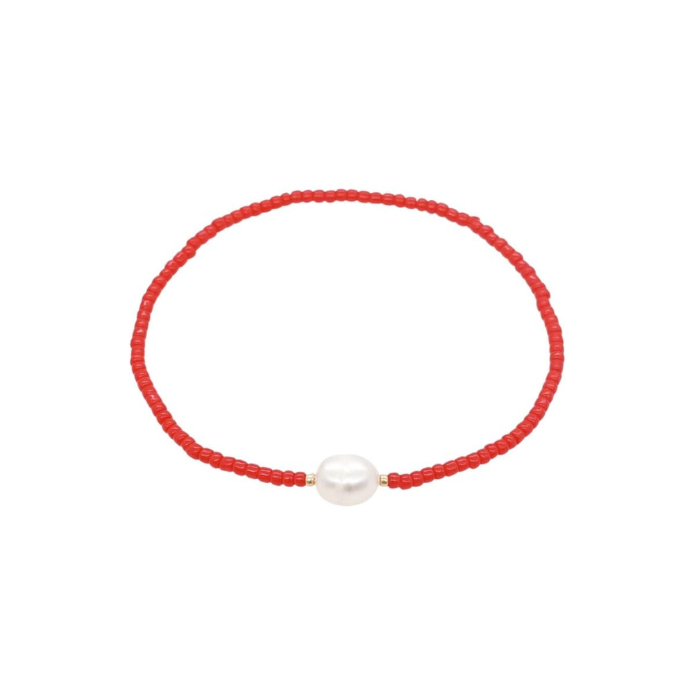 Pearl Red Beads Bracelet | You & Eye