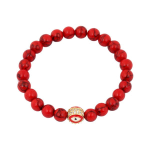 
                
                    Load image into Gallery viewer, Evil Eye Red Beaded Bracelet | You &amp;amp; Eye
                
            
