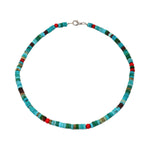 Mix Turquoise Disc Beads Red Coral Necklace | You & Eye