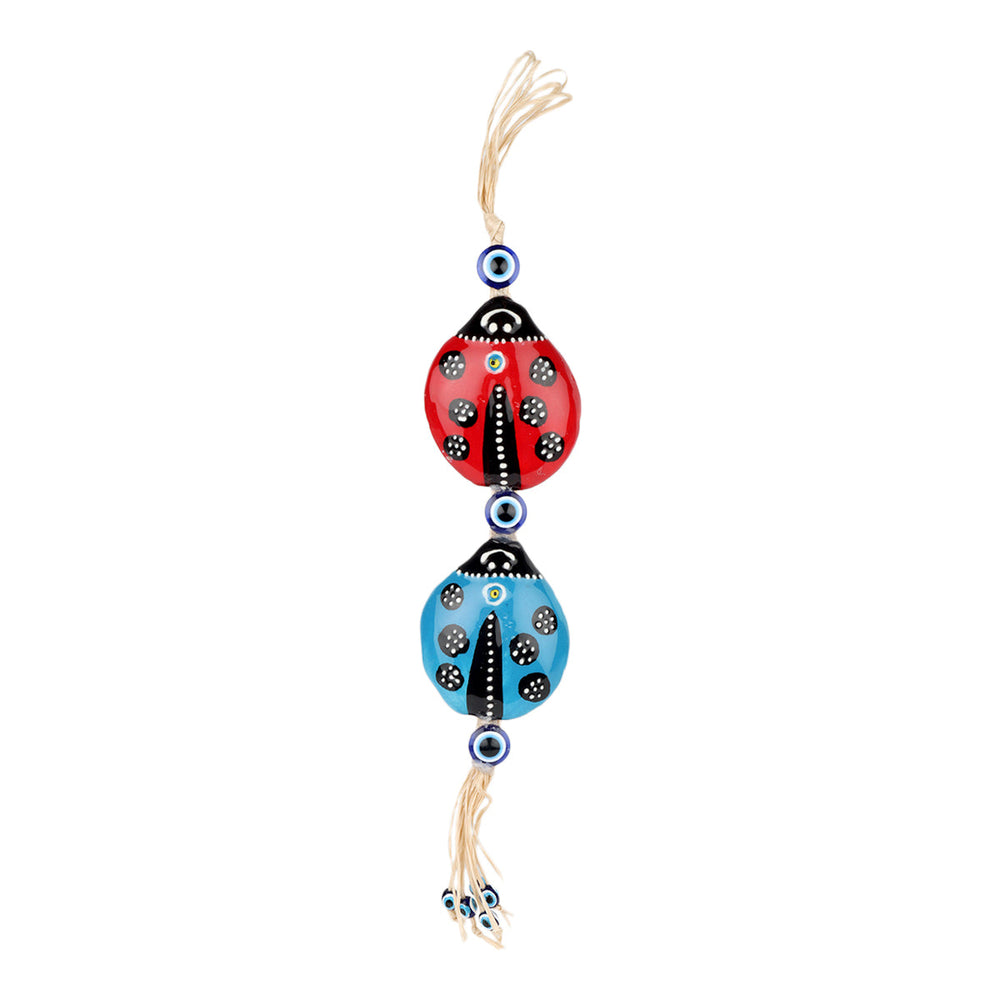 
                
                    Load image into Gallery viewer, Red and Lady Bug Evil Eye Wall Hanging | You &amp;amp; Eye
                
            