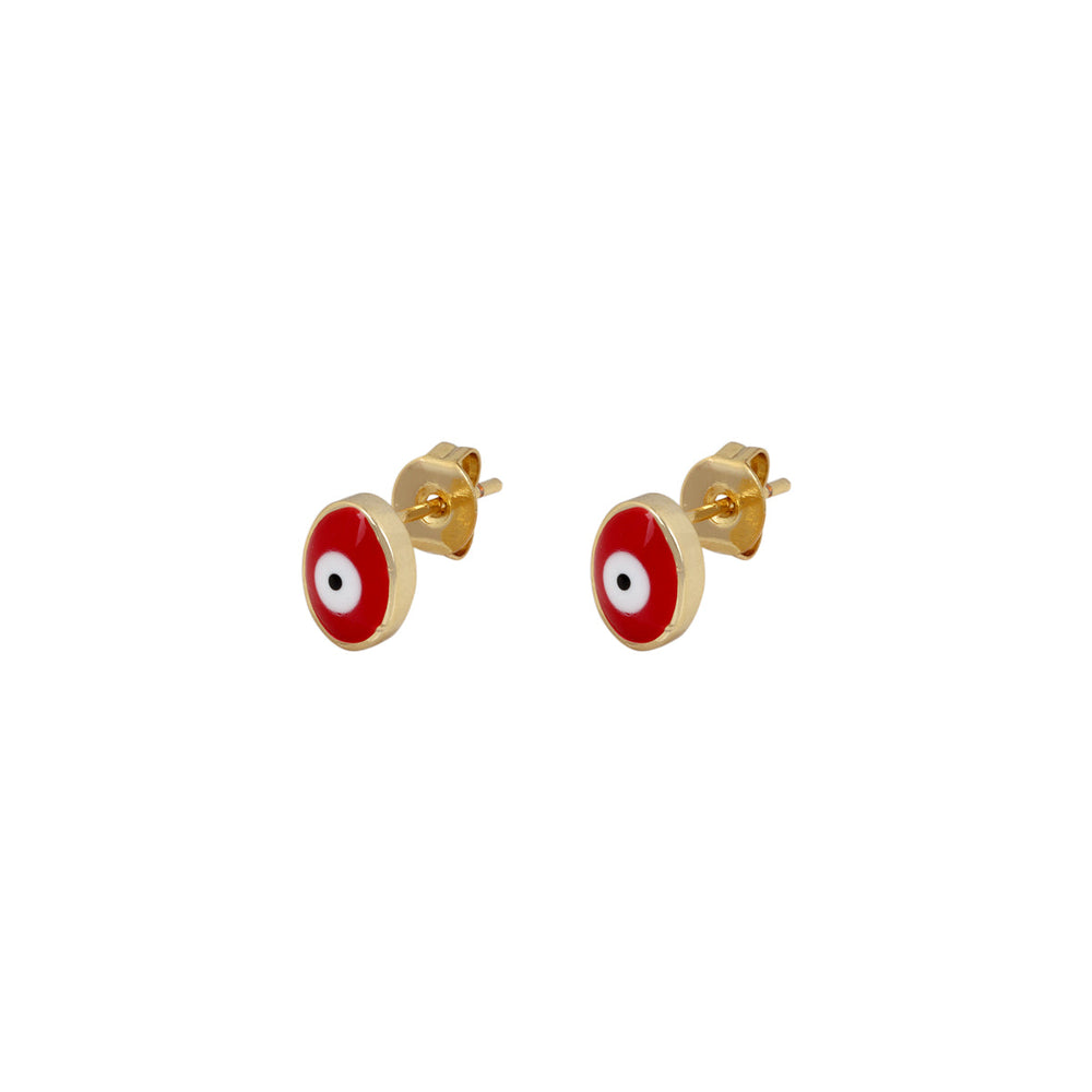 Oval Red Evil Eye Stud Earrings | You & Eye