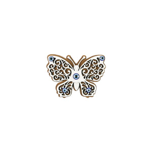 Wood Butterfly Evil Eye Magnet | You & Eye