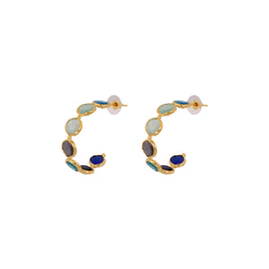 
                
                    Load image into Gallery viewer, Round Crystals Hoop Earrings | You &amp;amp; Eye
                
            
