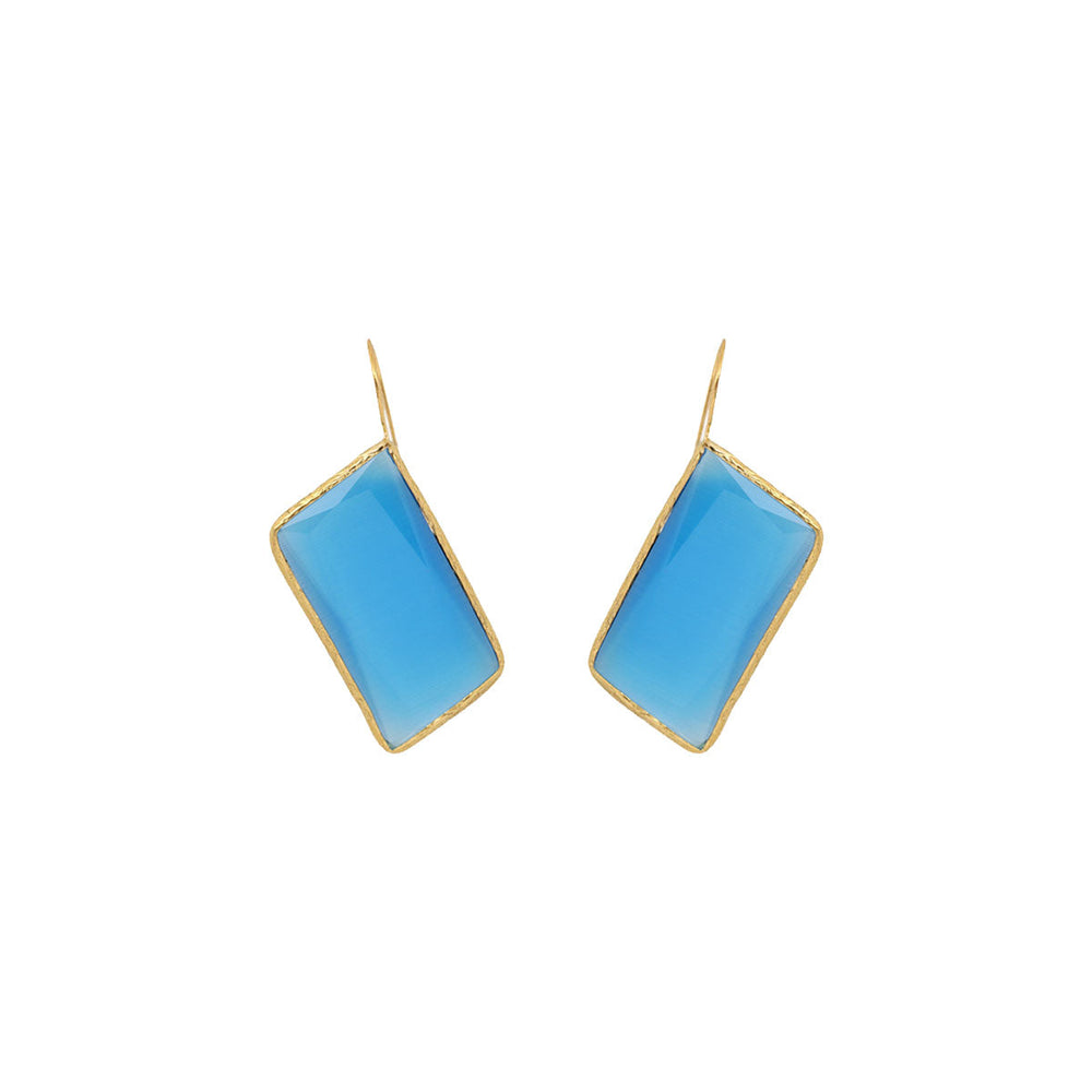 Slanted Blue Crystal Earrings | You & Eye