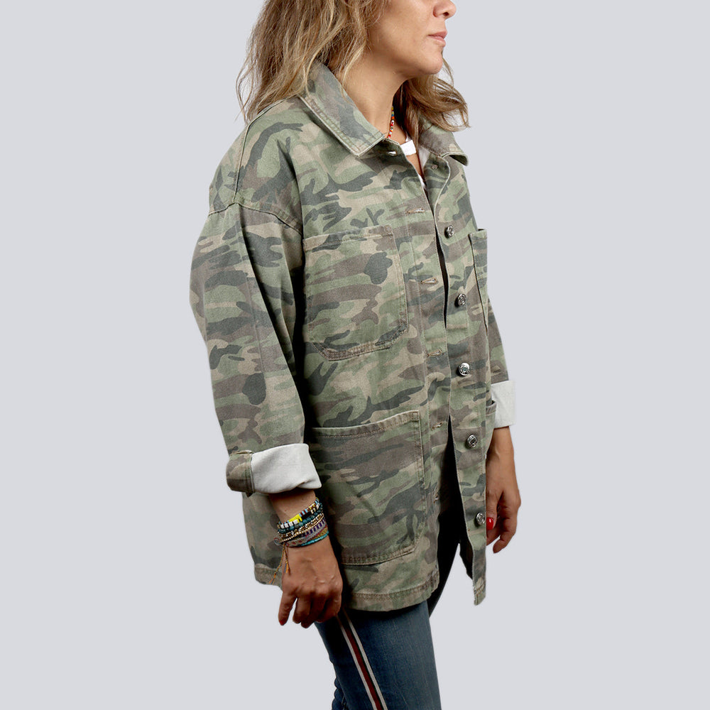 
                
                    Load image into Gallery viewer, Love Peace Camo Jacket | You &amp;amp; Eye
                
            