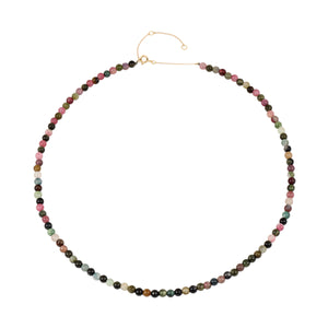 
                
                    Load image into Gallery viewer, 18k Gold Multicolor Round Tourmaline Beads Choker | You &amp;amp; Eye
                
            